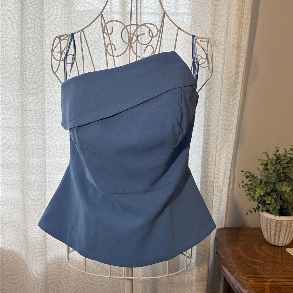 White House Black Market’s Asymmetrical Bluebird Bustier, Size 6P, NWT